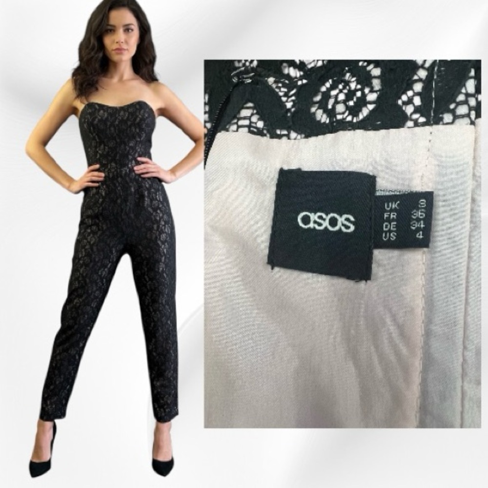 ASOS Lace Strapless Jumpsuit.. Size 4 - Picture 4 of 5